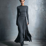 Freja - Maxikjole med knude i siden