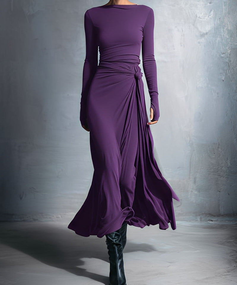 Freja - Maxikjole med knude i siden