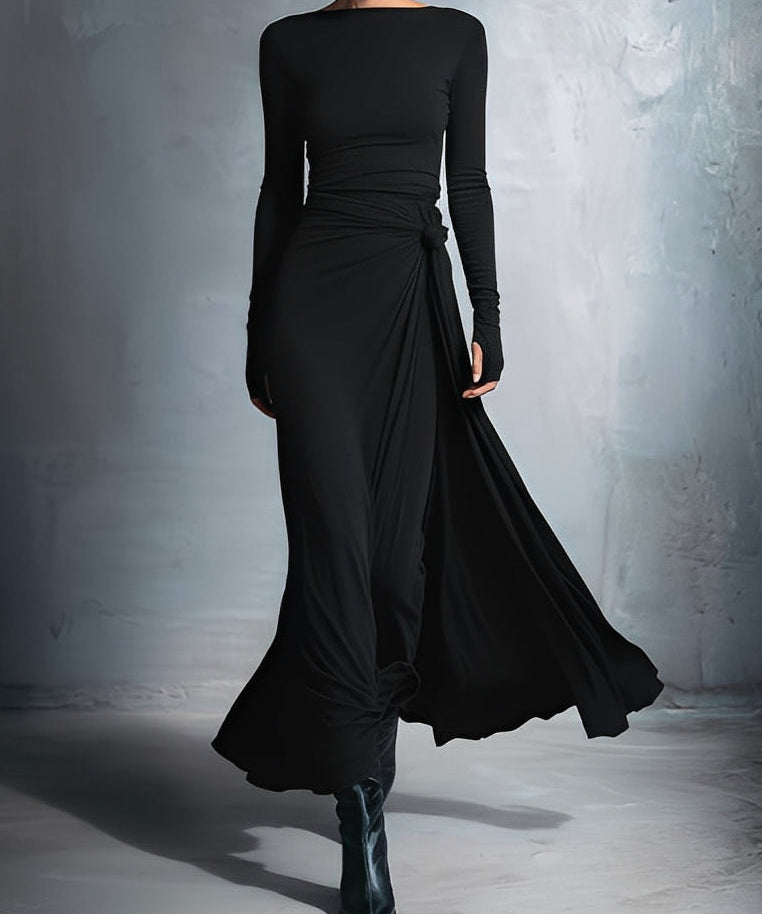 Freja - Maxikjole med knude i siden