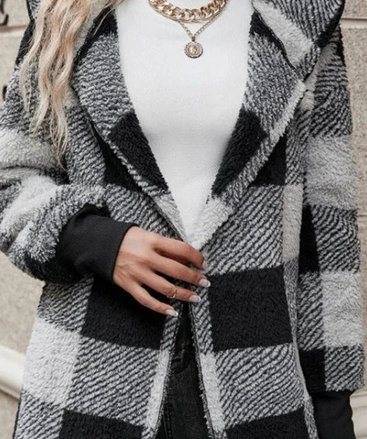 Alberte | Rutete Hættetrøje