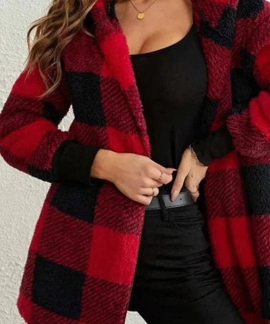 Alberte | Rutete Hættetrøje