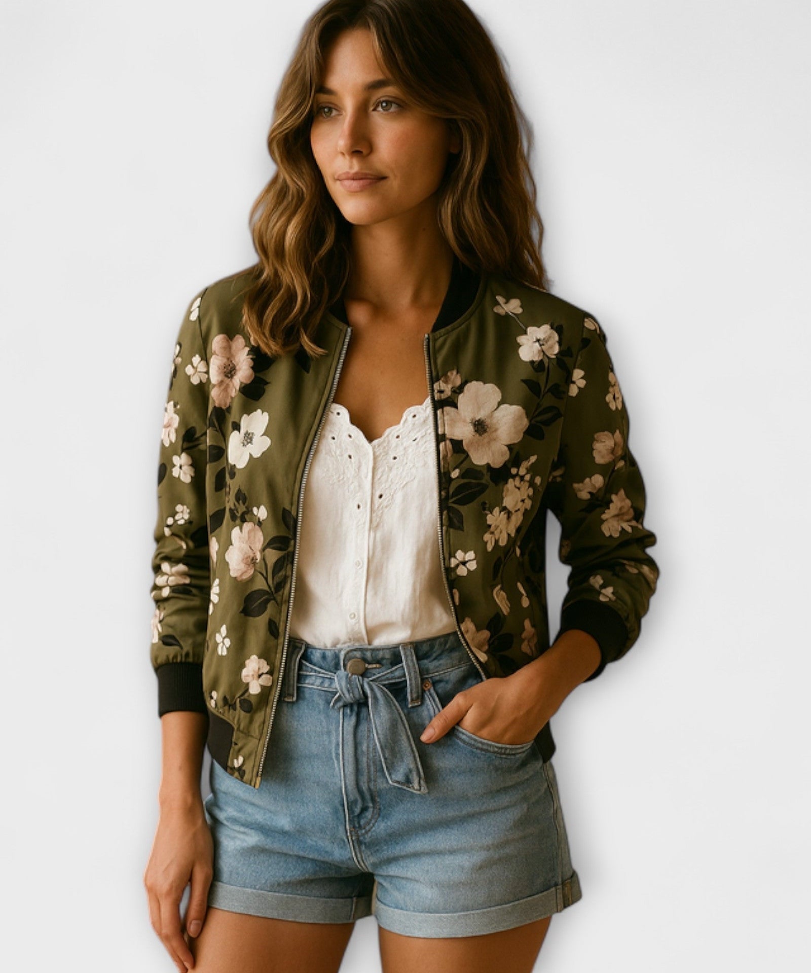 Henriette | Blomster bomberjakke