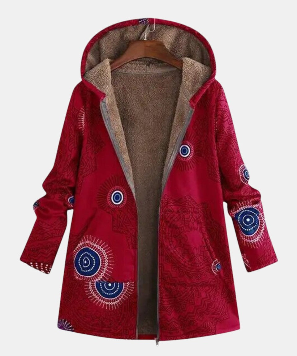 Sage | Tribal Mønster Sherpa Jakke