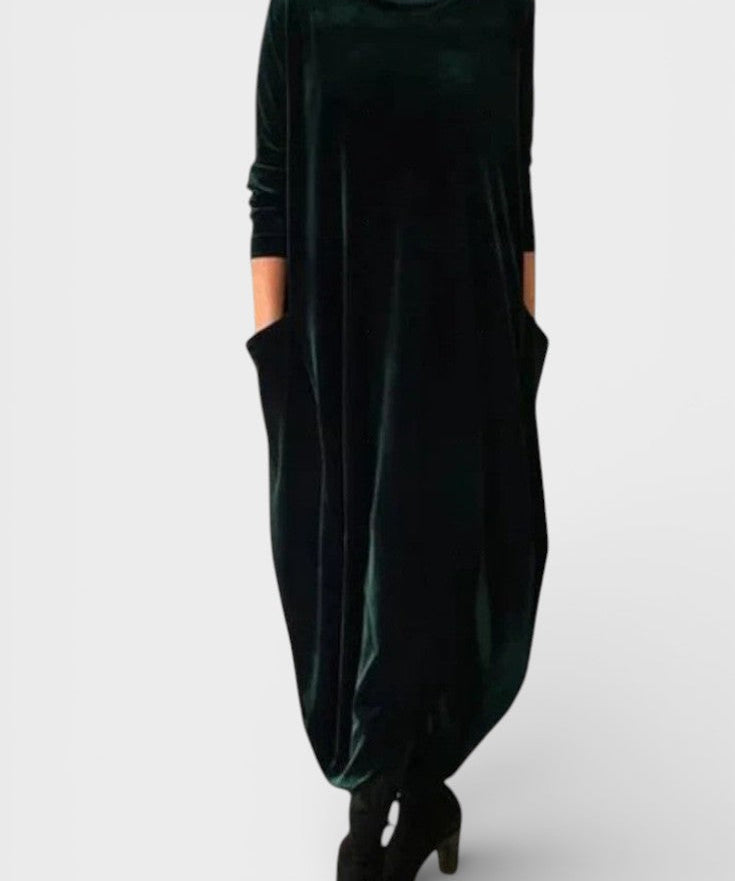 Saskia™ | Elegant fløjls­kjole med lommer