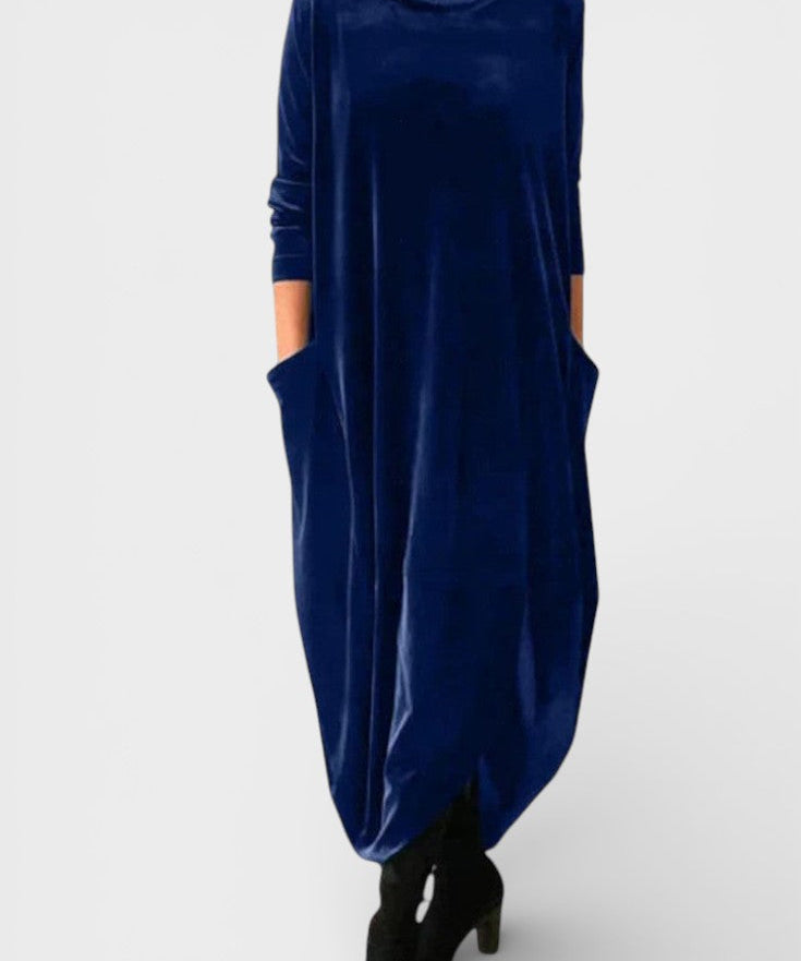 Saskia™ | Elegant fløjls­kjole med lommer