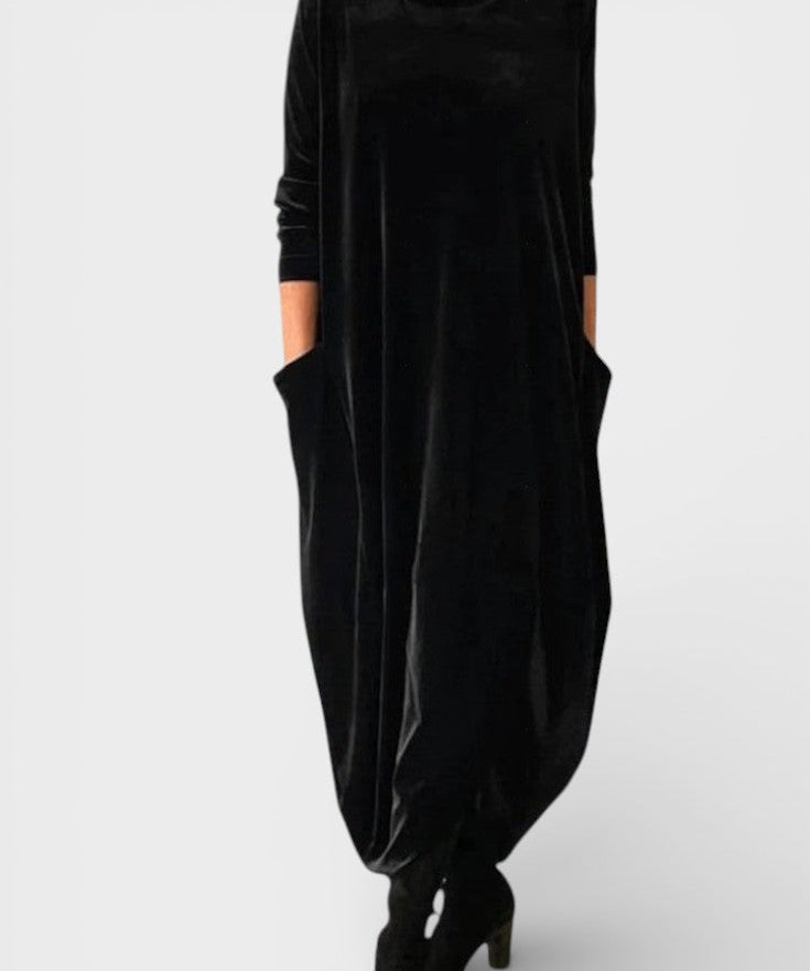 Saskia™ | Elegant fløjls­kjole med lommer