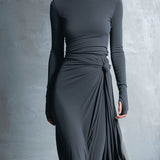 Freja - Maxikjole med knude i siden