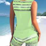 Grethe – Tankini-sæt med geometrisk mønster