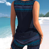 Grethe – Tankini-sæt med geometrisk mønster