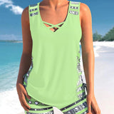 Grethe – Tankini-sæt med geometrisk mønster