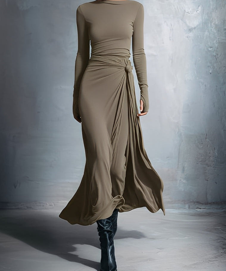 Freja - Maxikjole med knude i siden